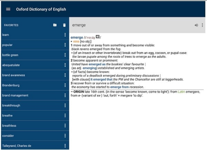 phần mềm từ điển tiếng anh Oxford Dictionary
