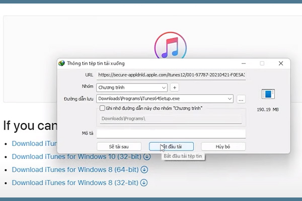 Bước 1.1 Cách Kết nối iPhone với máy tính Windows 10, 11 bằng ứng dụng iTunes